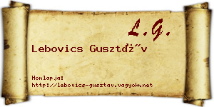 Lebovics Gusztáv névjegykártya
