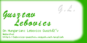 gusztav lebovics business card